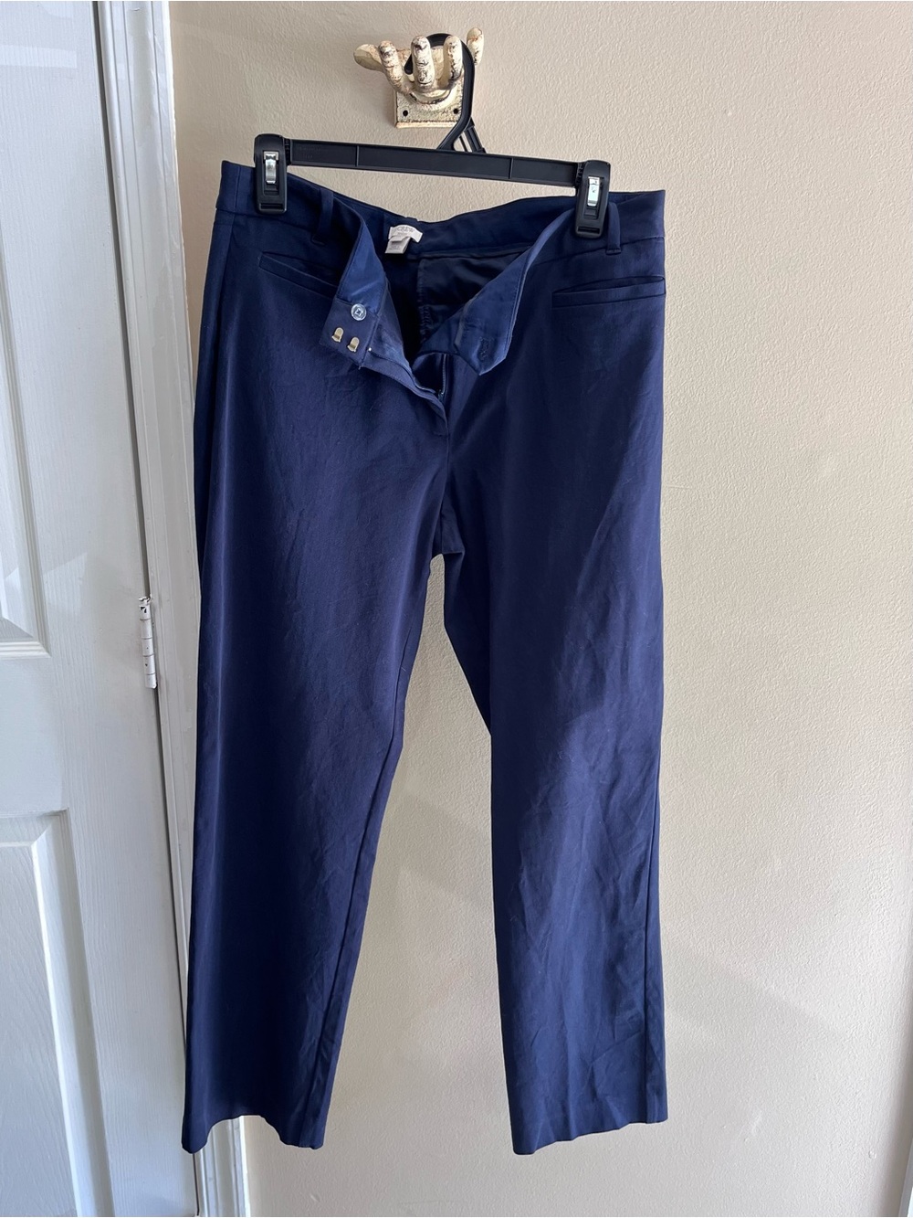 J. Crew Navy Flat-Front Dress Pants